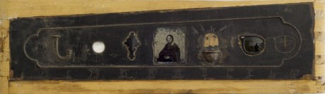 memorabilia, mixed media, ambrotype, part of a piano and relevant objects, 1990